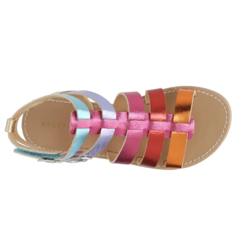 NIB Kelly & Katie Chloe Gladiator Rainbow Sandal Kids Size 2